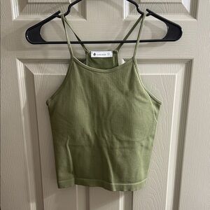 La Hearts Sage Green Ribbed Camisole